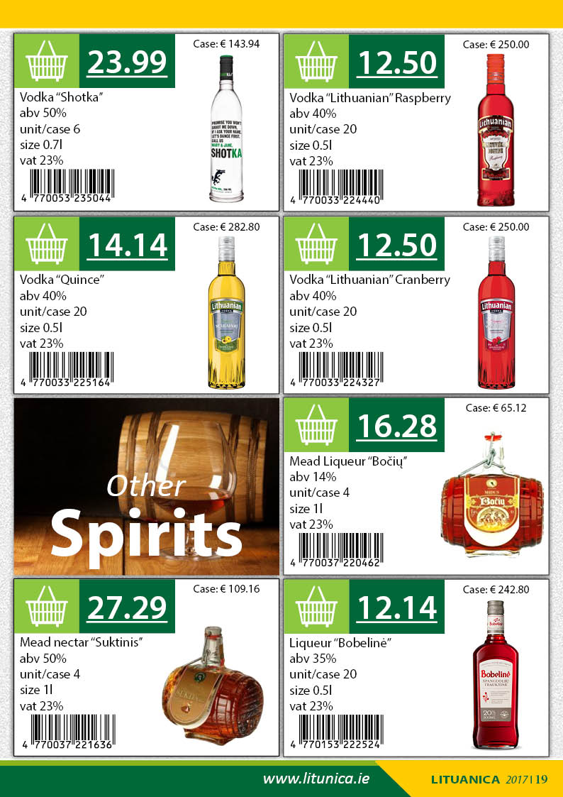 Lituanica Ireland Alcohol Catalogue Lituanica Ireland